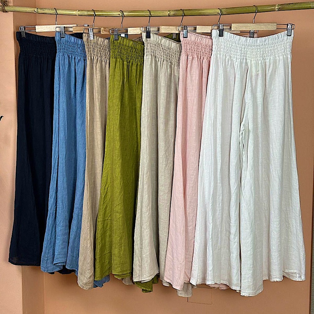 Women's Wide-Leg Pants - Green Only